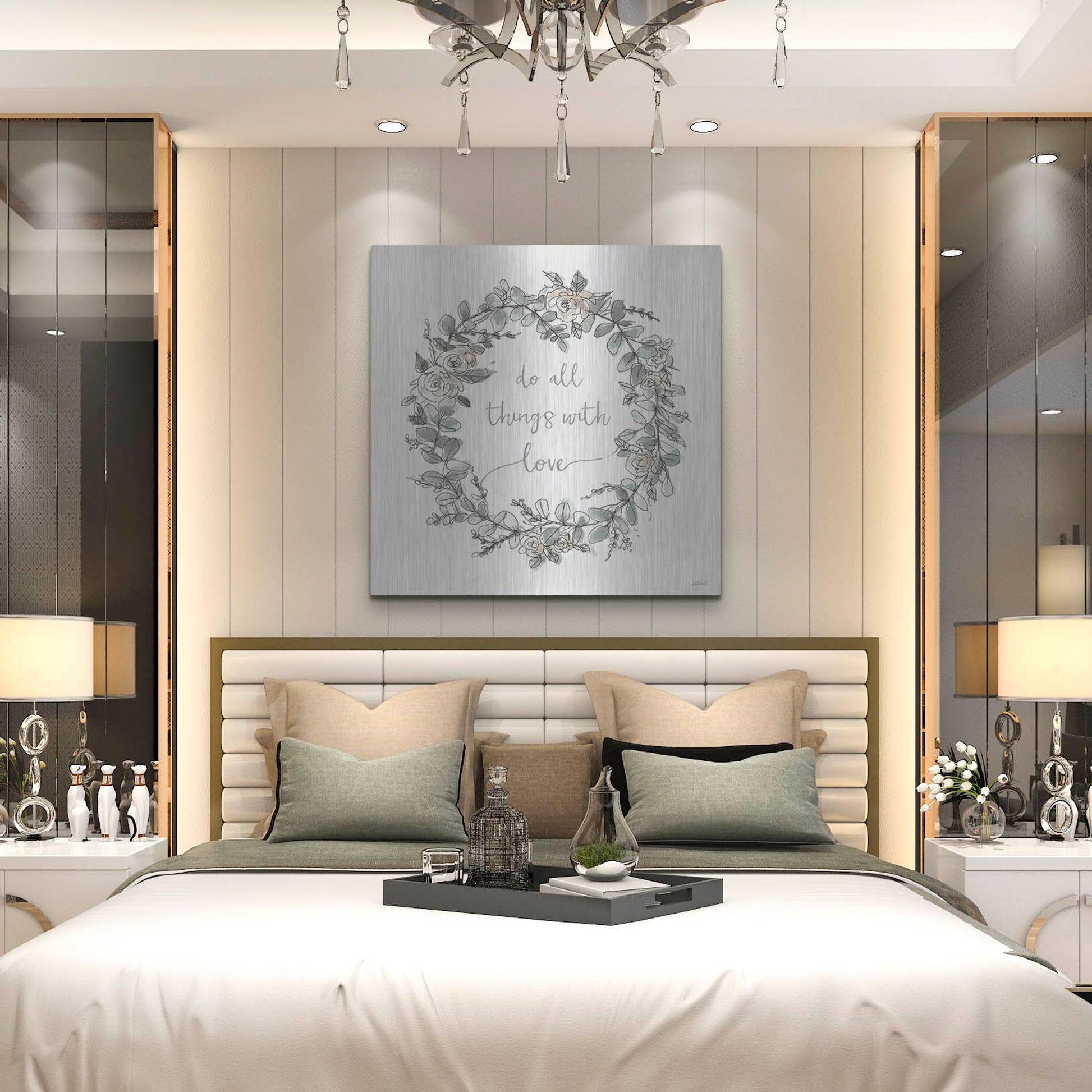 Luxe Metal Art 'Modern Farmhouse VI on White' by Anne Tavoletti, Metal Wall Art,36x36