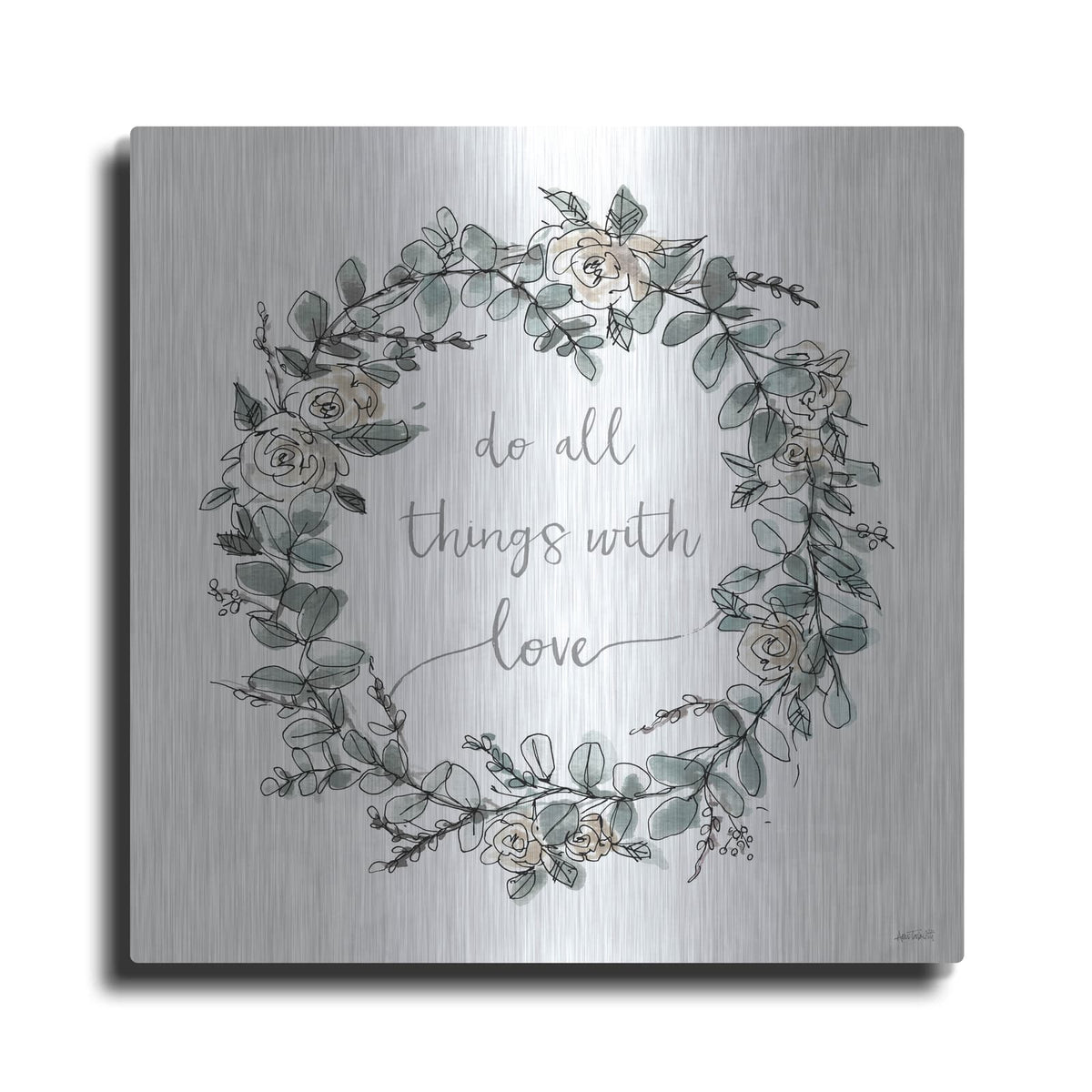 'Modern Farmhouse VI on White' by Anne Tavoletti – Metal Wall Art