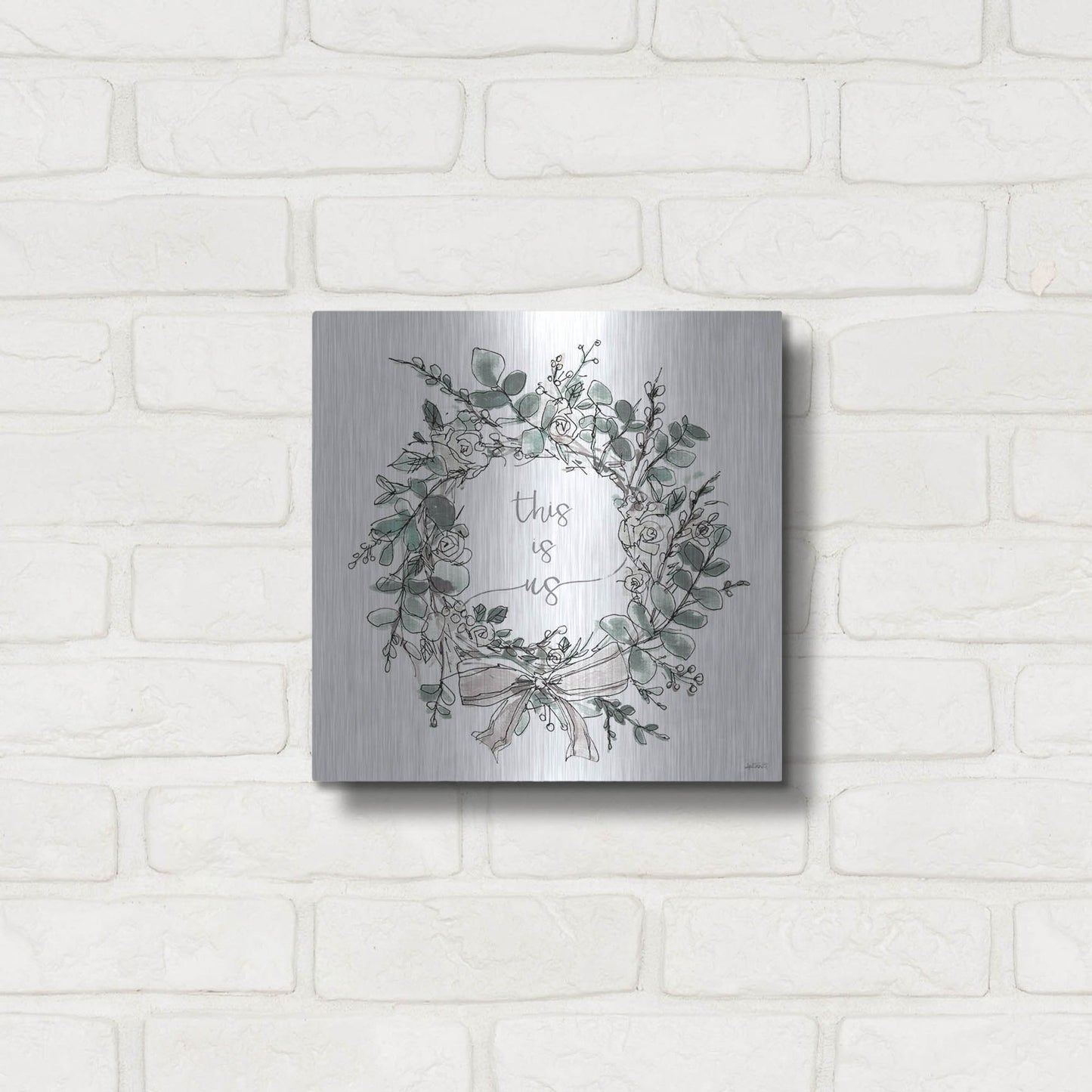 Luxe Metal Art 'Modern Farmhouse VII' by Anne Tavoletti, Metal Wall Art,12x12