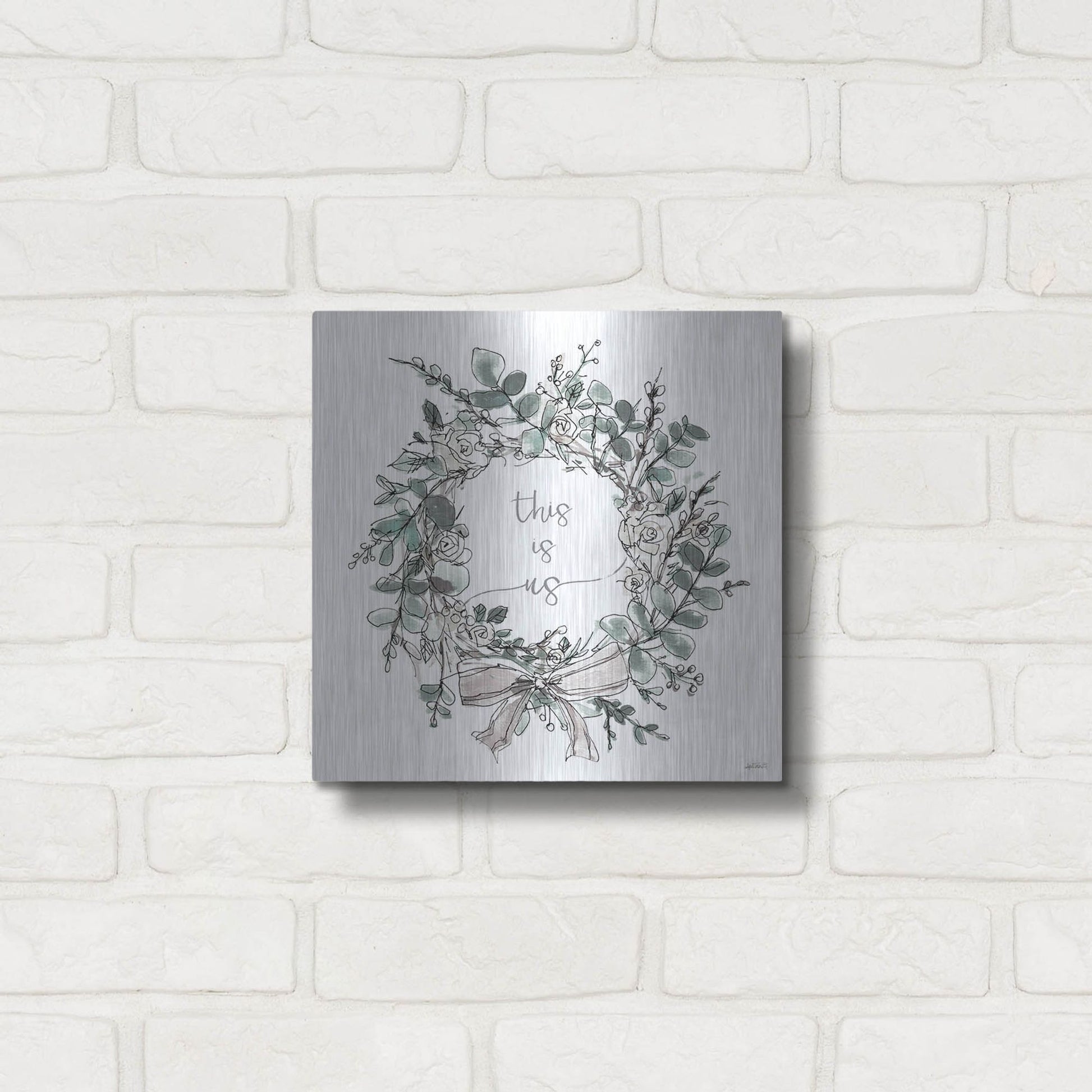 Luxe Metal Art 'Modern Farmhouse VII' by Anne Tavoletti, Metal Wall Art,12x12