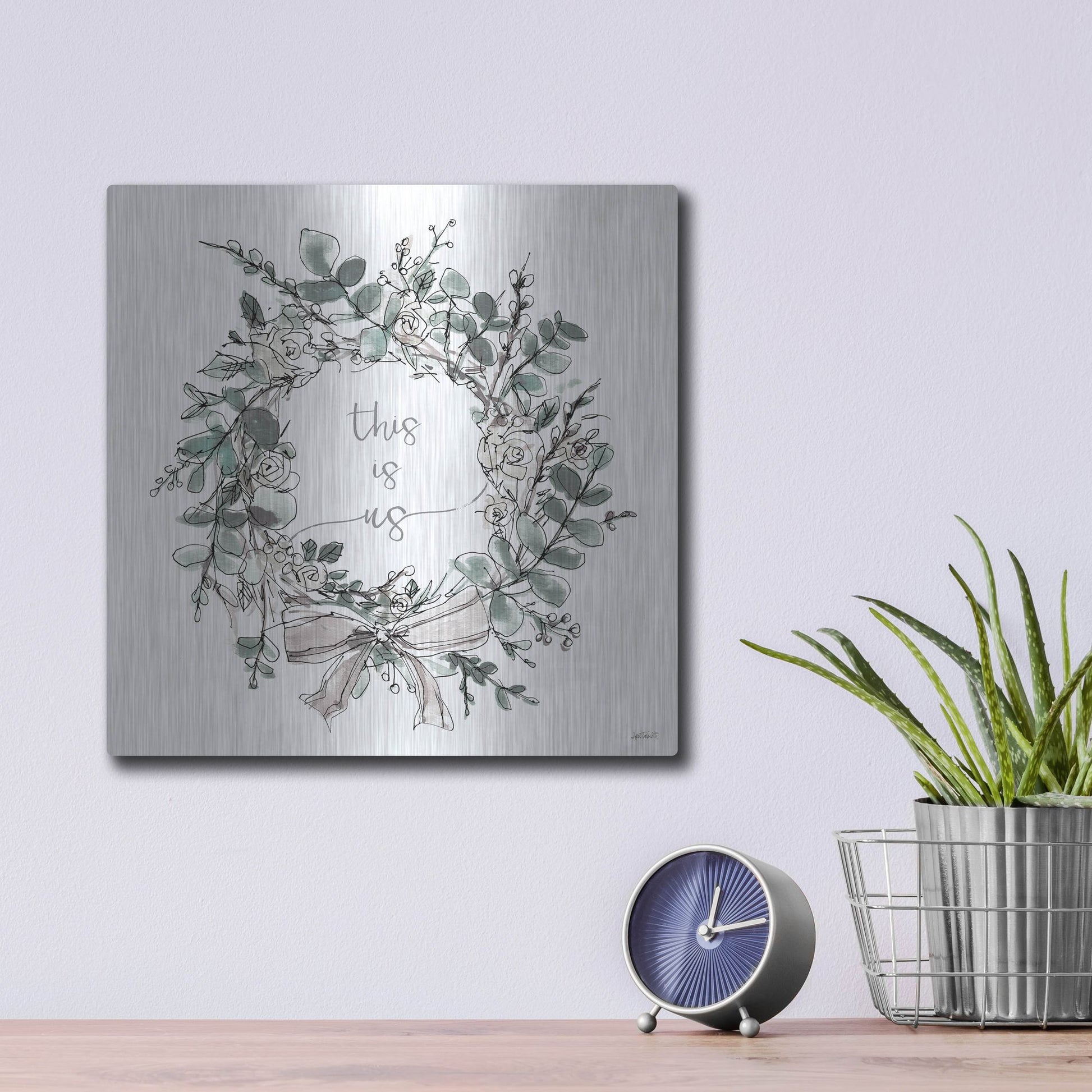 Luxe Metal Art 'Modern Farmhouse VII' by Anne Tavoletti, Metal Wall Art,12x12