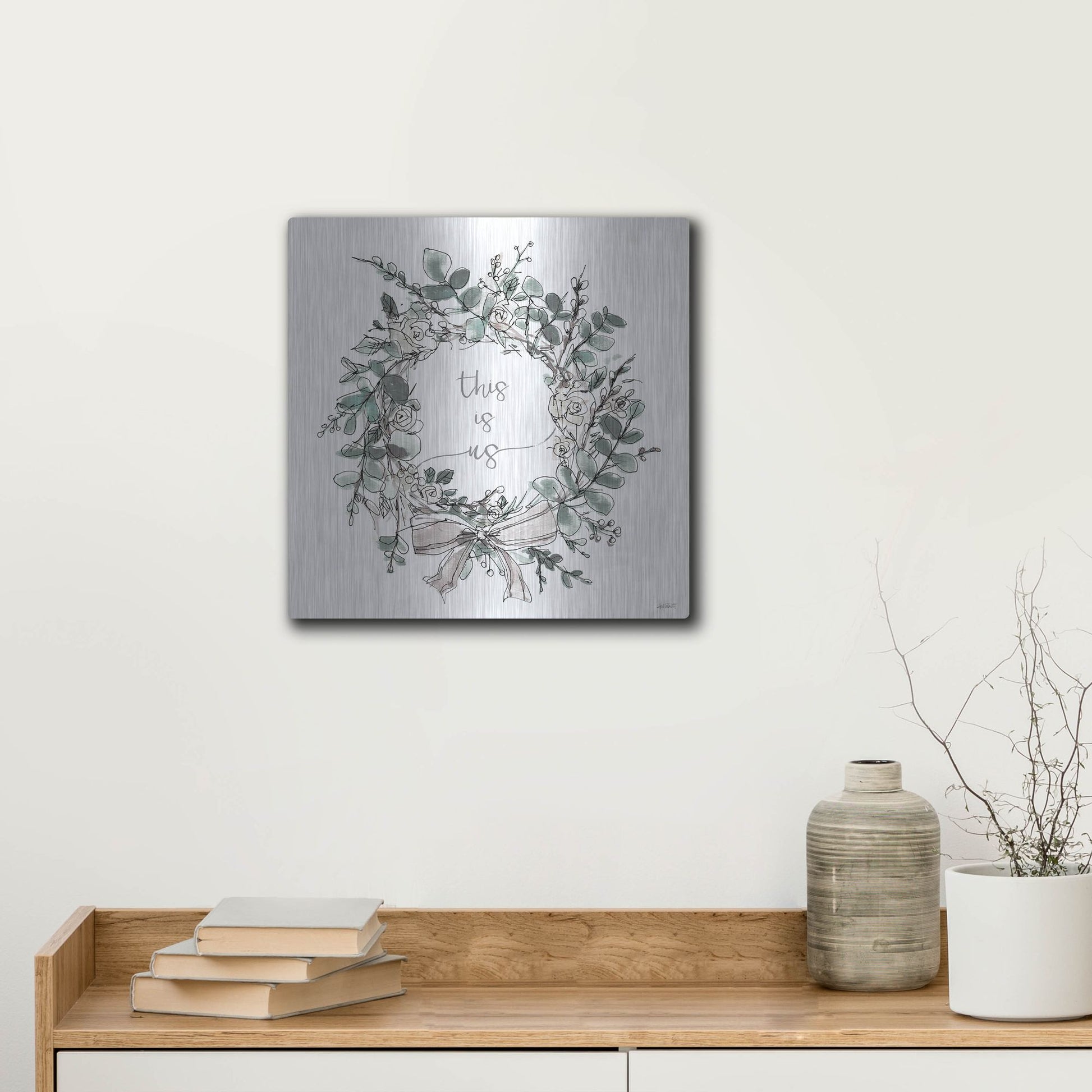 Luxe Metal Art 'Modern Farmhouse VII' by Anne Tavoletti, Metal Wall Art,12x12