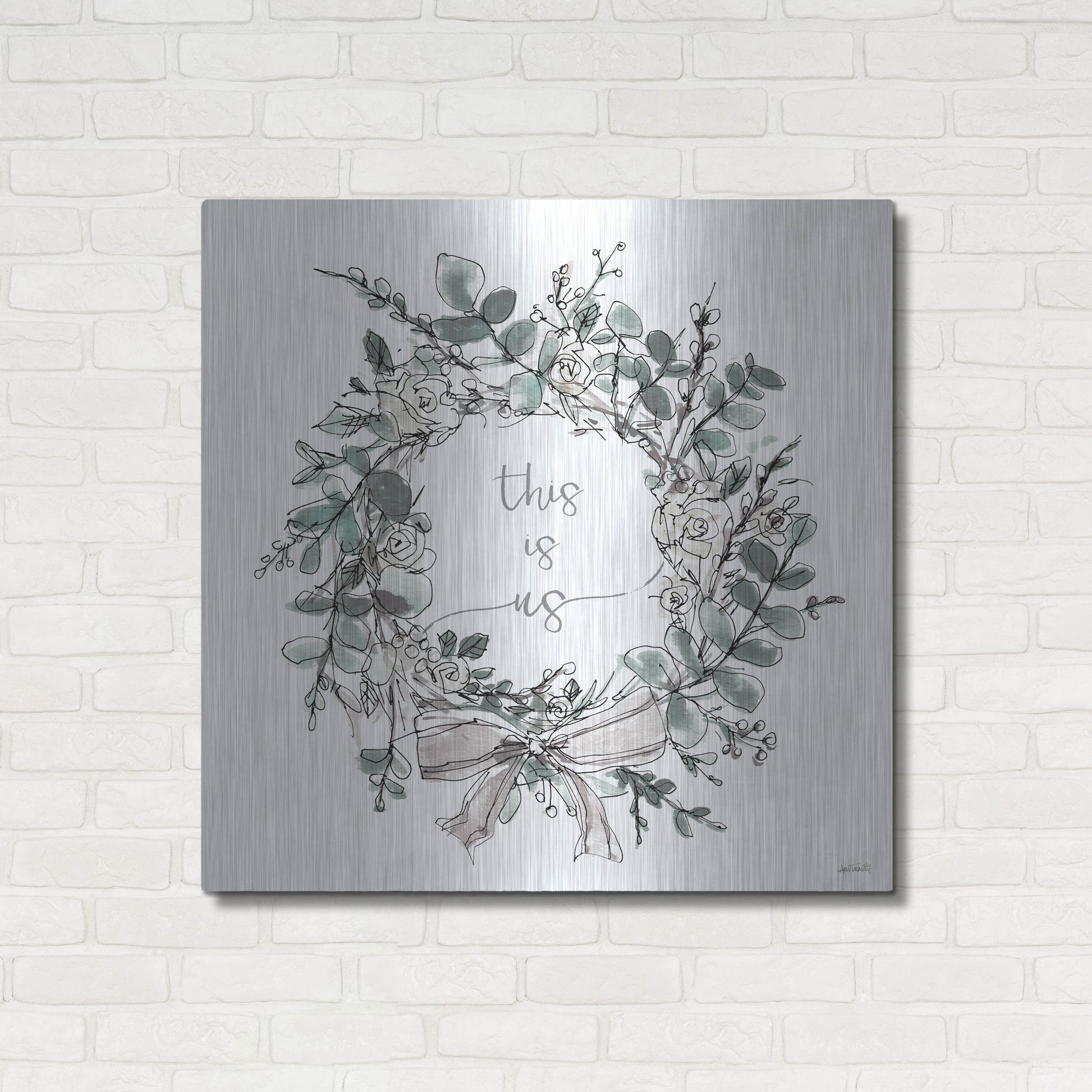Luxe Metal Art 'Modern Farmhouse VII' by Anne Tavoletti, Metal Wall Art,36x36