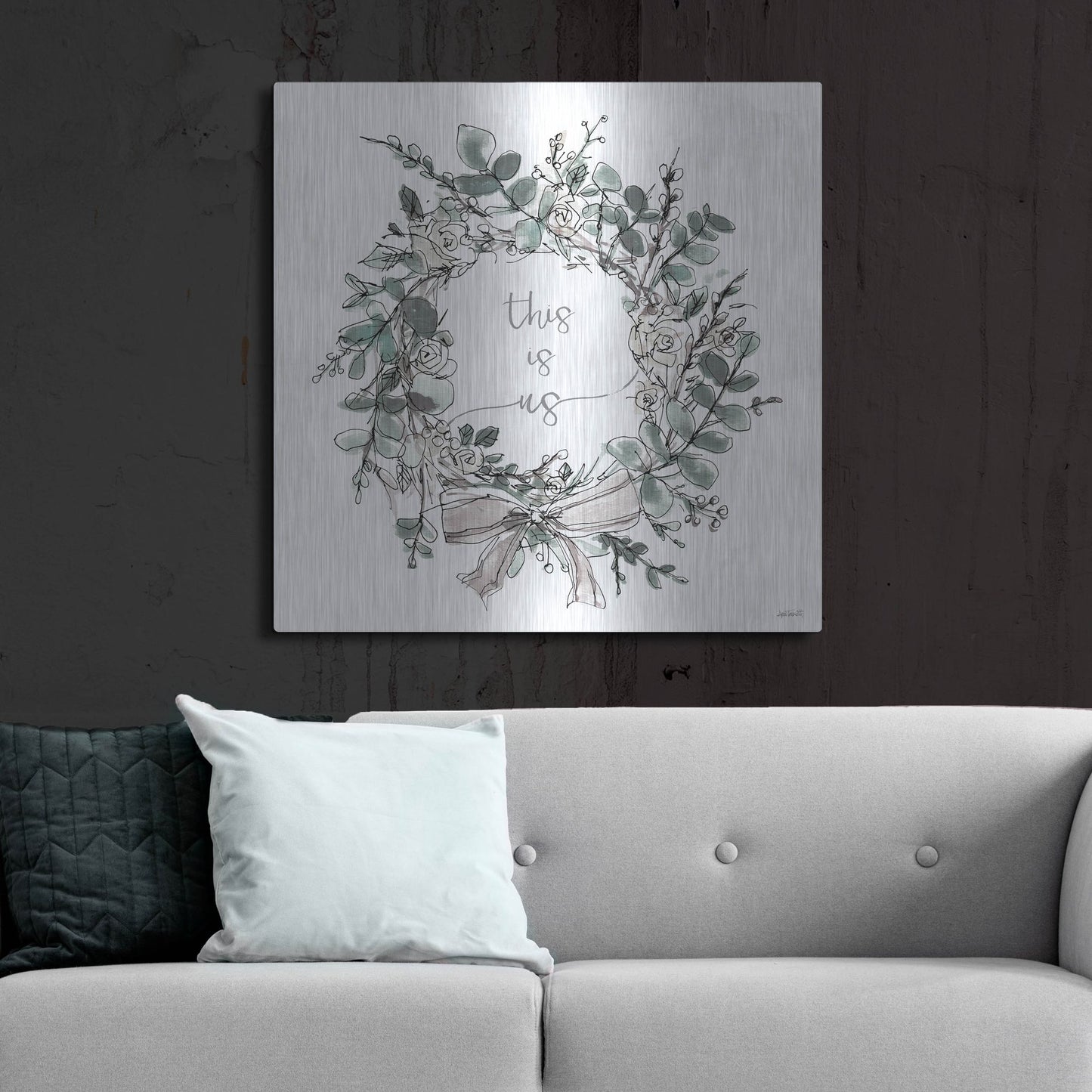 Luxe Metal Art 'Modern Farmhouse VII' by Anne Tavoletti, Metal Wall Art,36x36