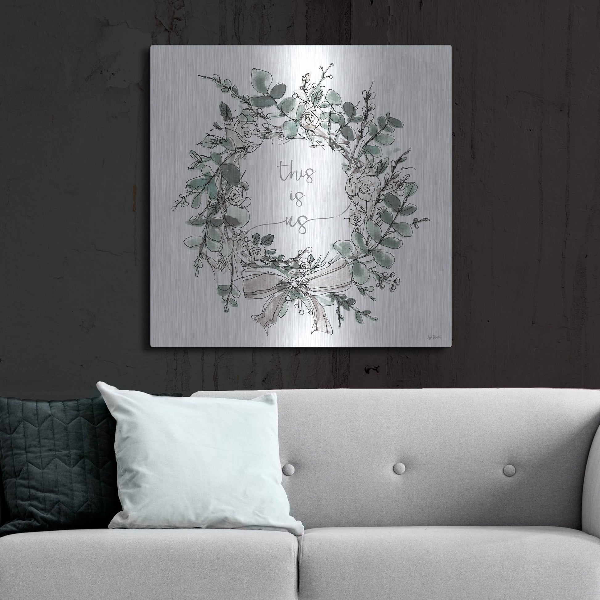 Luxe Metal Art 'Modern Farmhouse VII' by Anne Tavoletti, Metal Wall Art,36x36