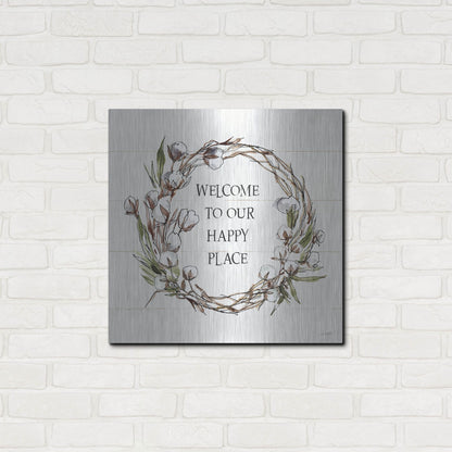 Luxe Metal Art 'Country Life VII Welcome' by Anne Tavoletti, Metal Wall Art,24x24