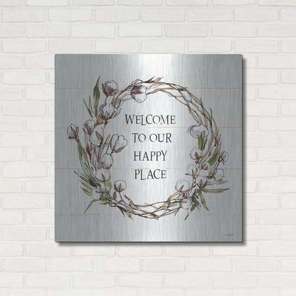 Luxe Metal Art 'Country Life VII Welcome' by Anne Tavoletti, Metal Wall Art,36x36