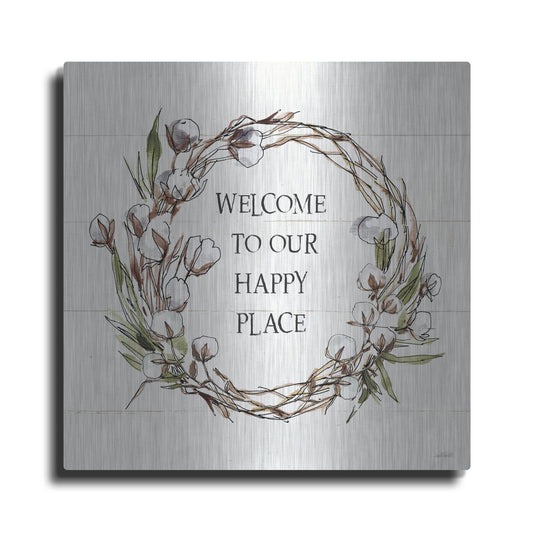 Luxe Metal Art 'Country Life VII Welcome' by Anne Tavoletti, Metal Wall Art