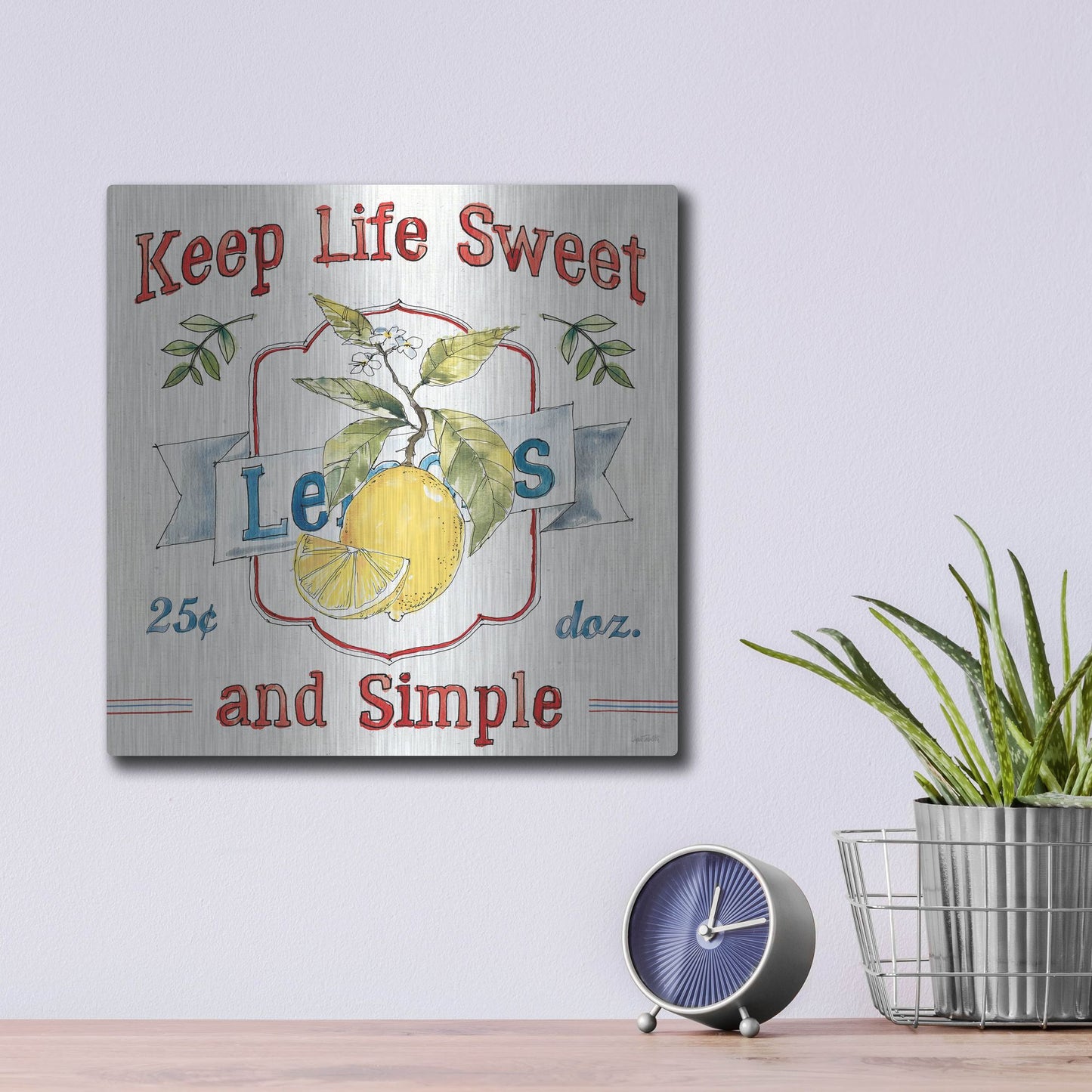 Luxe Metal Art 'Fruit Stand II' by Anne Tavoletti, Metal Wall Art,12x12