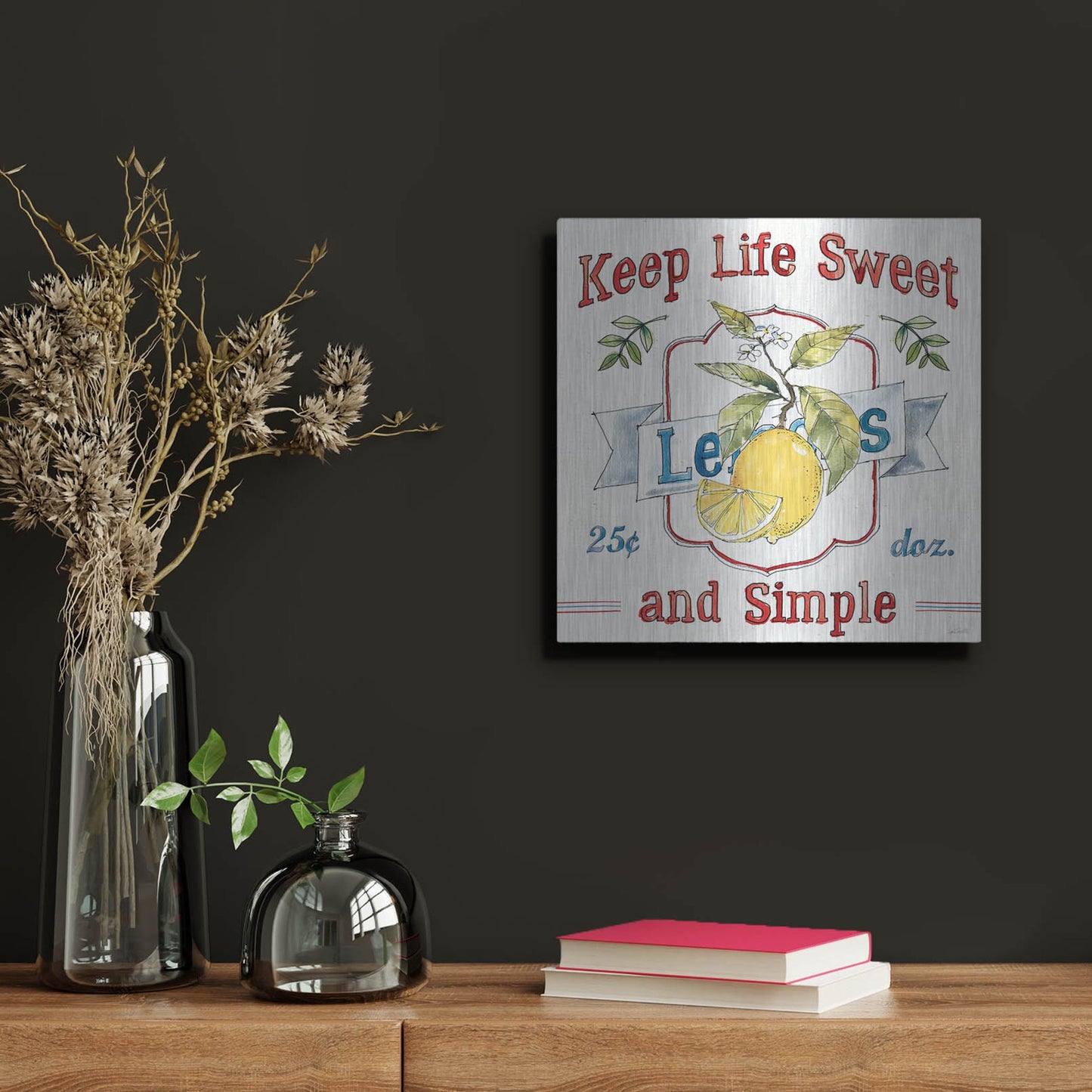 Luxe Metal Art 'Fruit Stand II' by Anne Tavoletti, Metal Wall Art,12x12