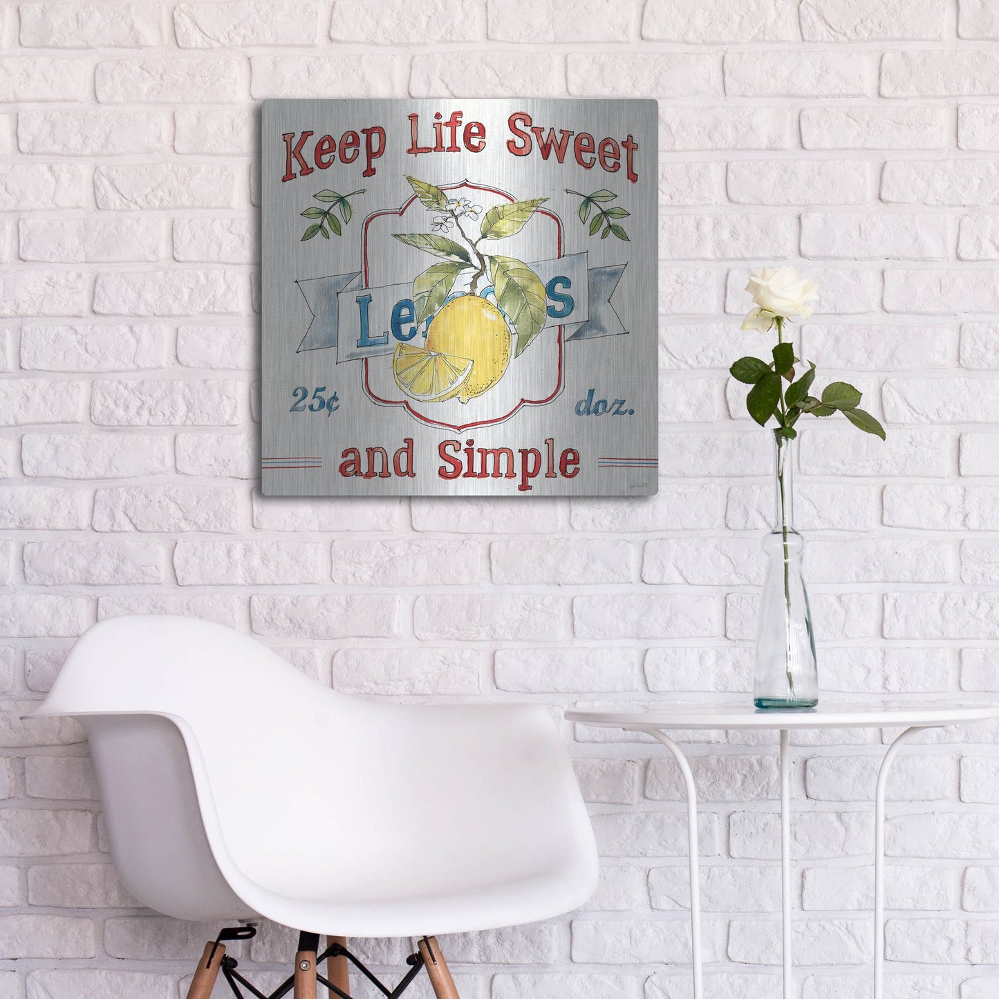 Luxe Metal Art 'Fruit Stand II' by Anne Tavoletti, Metal Wall Art,24x24