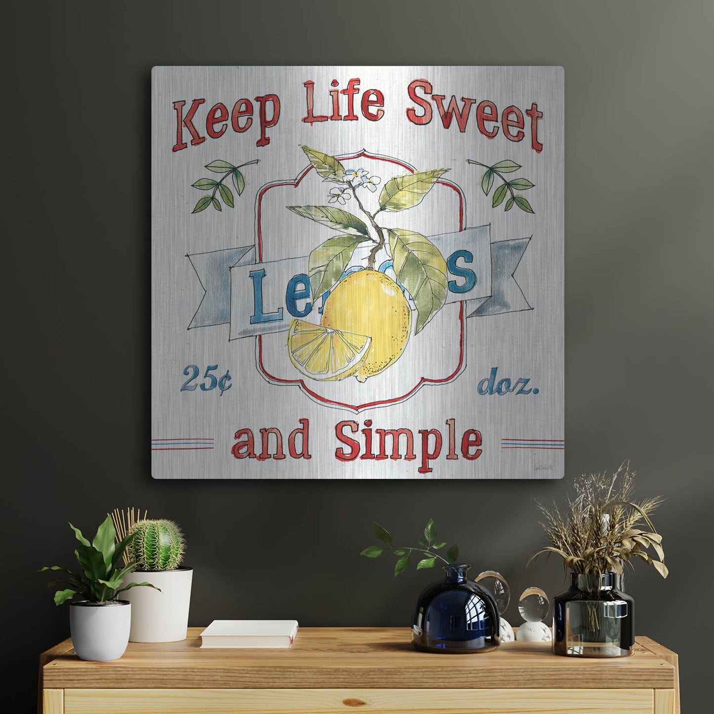 Luxe Metal Art 'Fruit Stand II' by Anne Tavoletti, Metal Wall Art,24x24