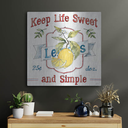 Luxe Metal Art 'Fruit Stand II' by Anne Tavoletti, Metal Wall Art,24x24