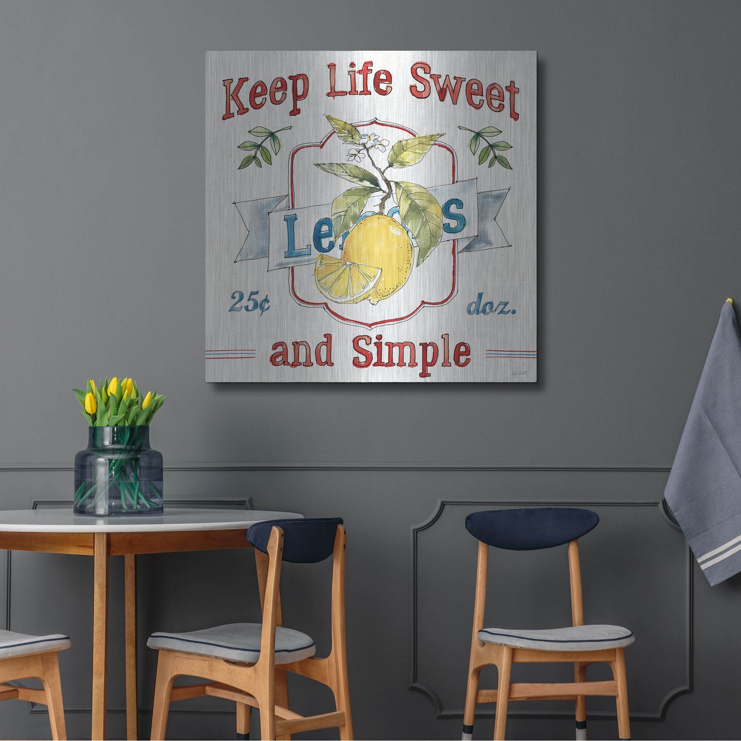 Luxe Metal Art 'Fruit Stand II' by Anne Tavoletti, Metal Wall Art,36x36