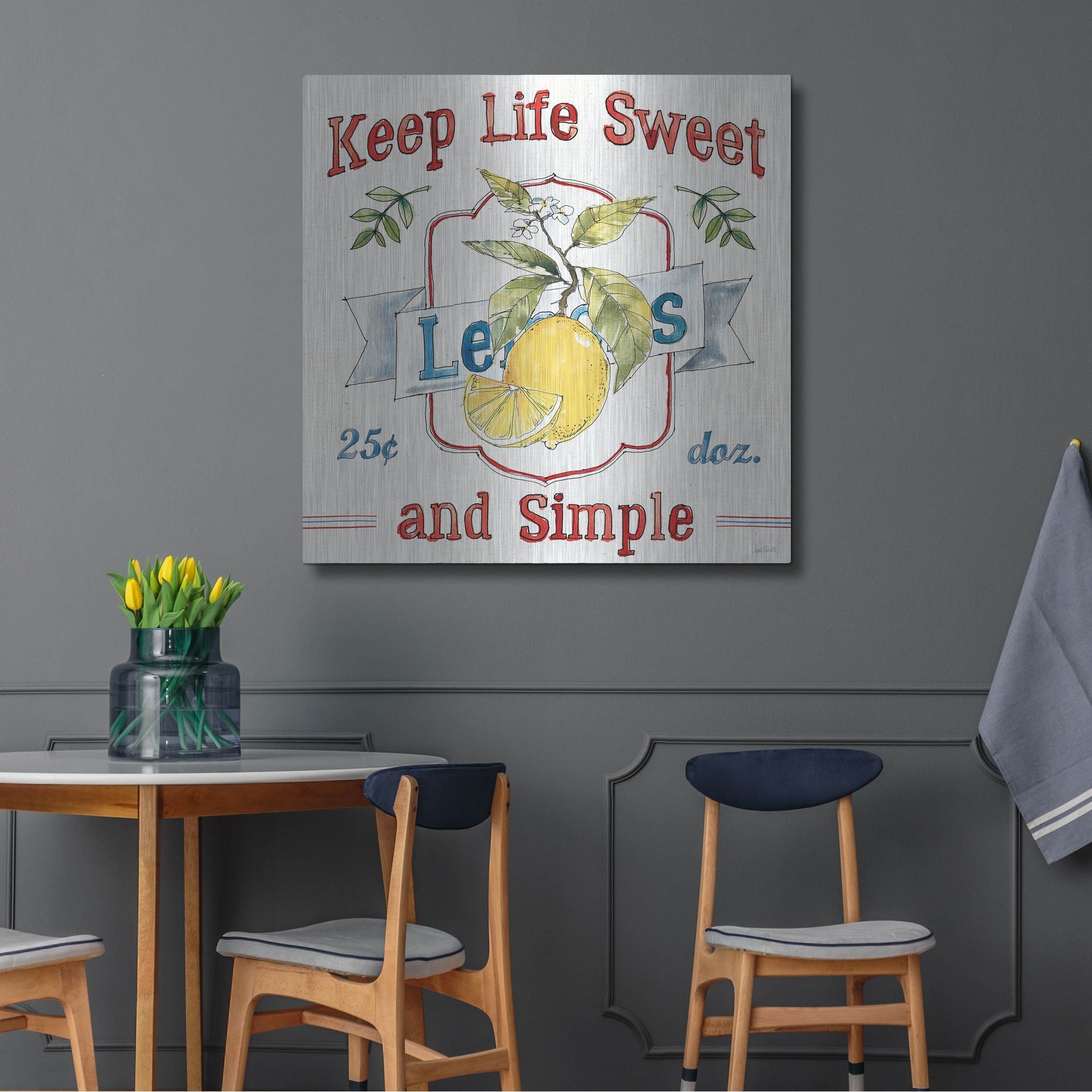 Luxe Metal Art 'Fruit Stand II' by Anne Tavoletti, Metal Wall Art,36x36