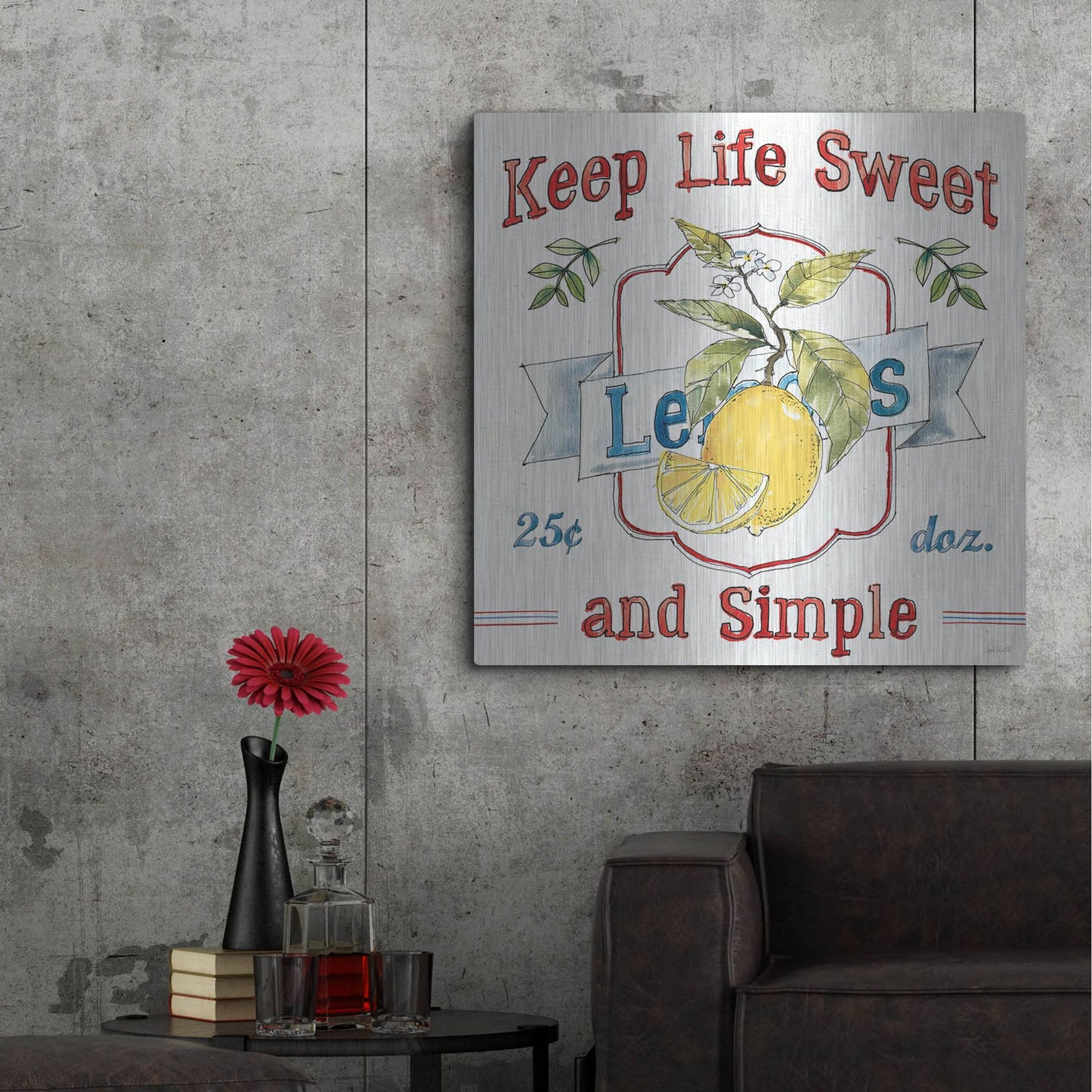 Luxe Metal Art 'Fruit Stand II' by Anne Tavoletti, Metal Wall Art,36x36