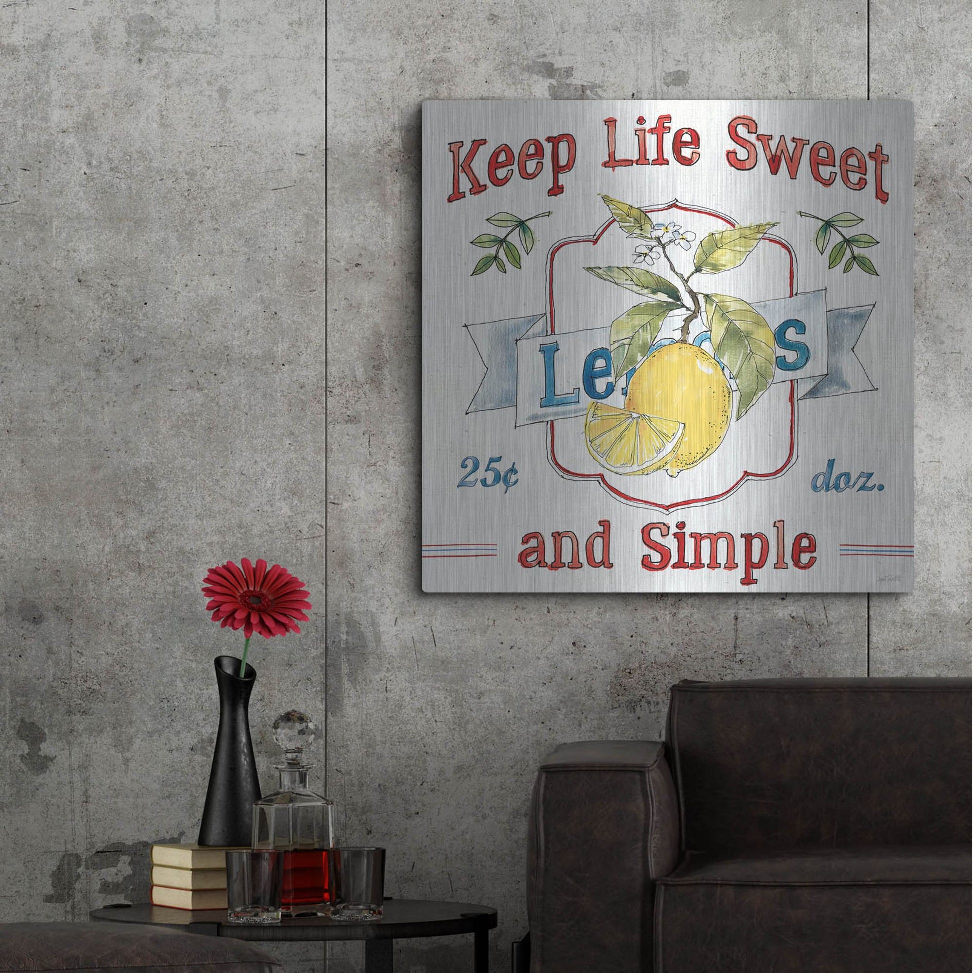 Luxe Metal Art 'Fruit Stand II' by Anne Tavoletti, Metal Wall Art,36x36