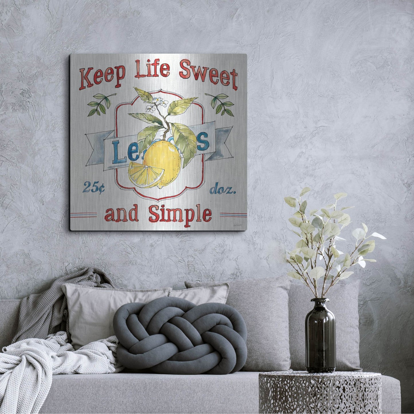 Luxe Metal Art 'Fruit Stand II' by Anne Tavoletti, Metal Wall Art,36x36