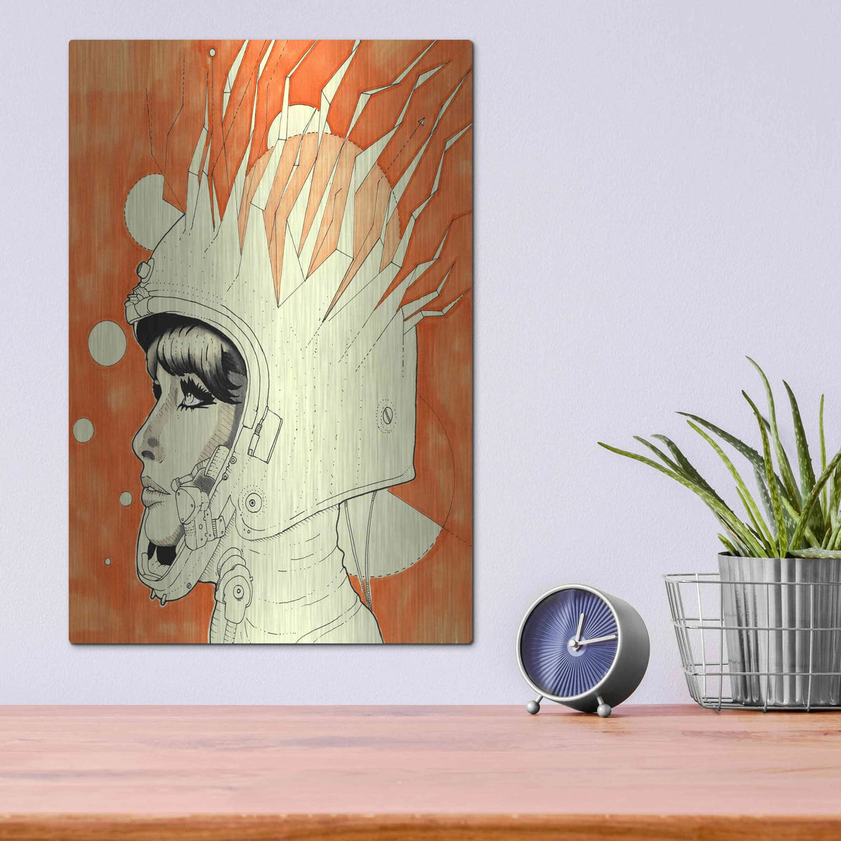 'Space Queen Fire' by Craig Snodgrass – Metal Wall Art, 12x16 room view