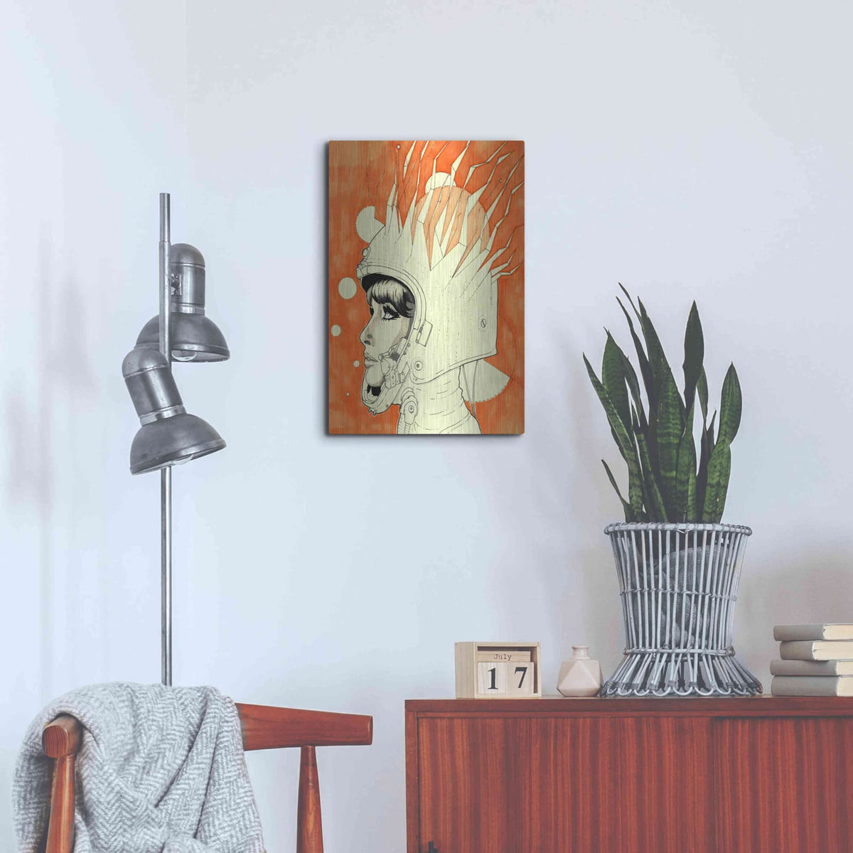 'Space Queen Fire' by Craig Snodgrass – Metal Wall Art, 16x24 room view