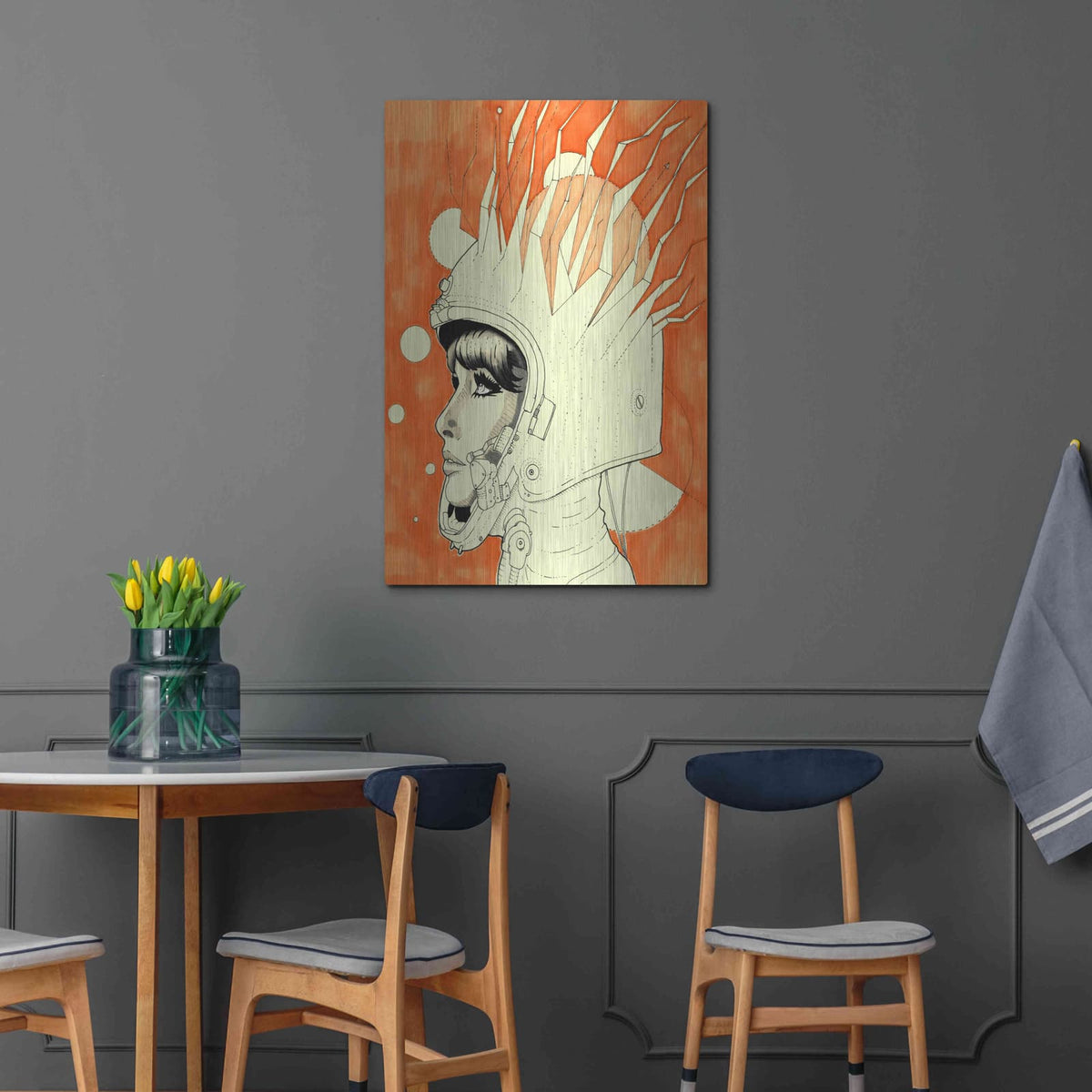 'Space Queen Fire' by Craig Snodgrass – Metal Wall Art, 24x36 room view