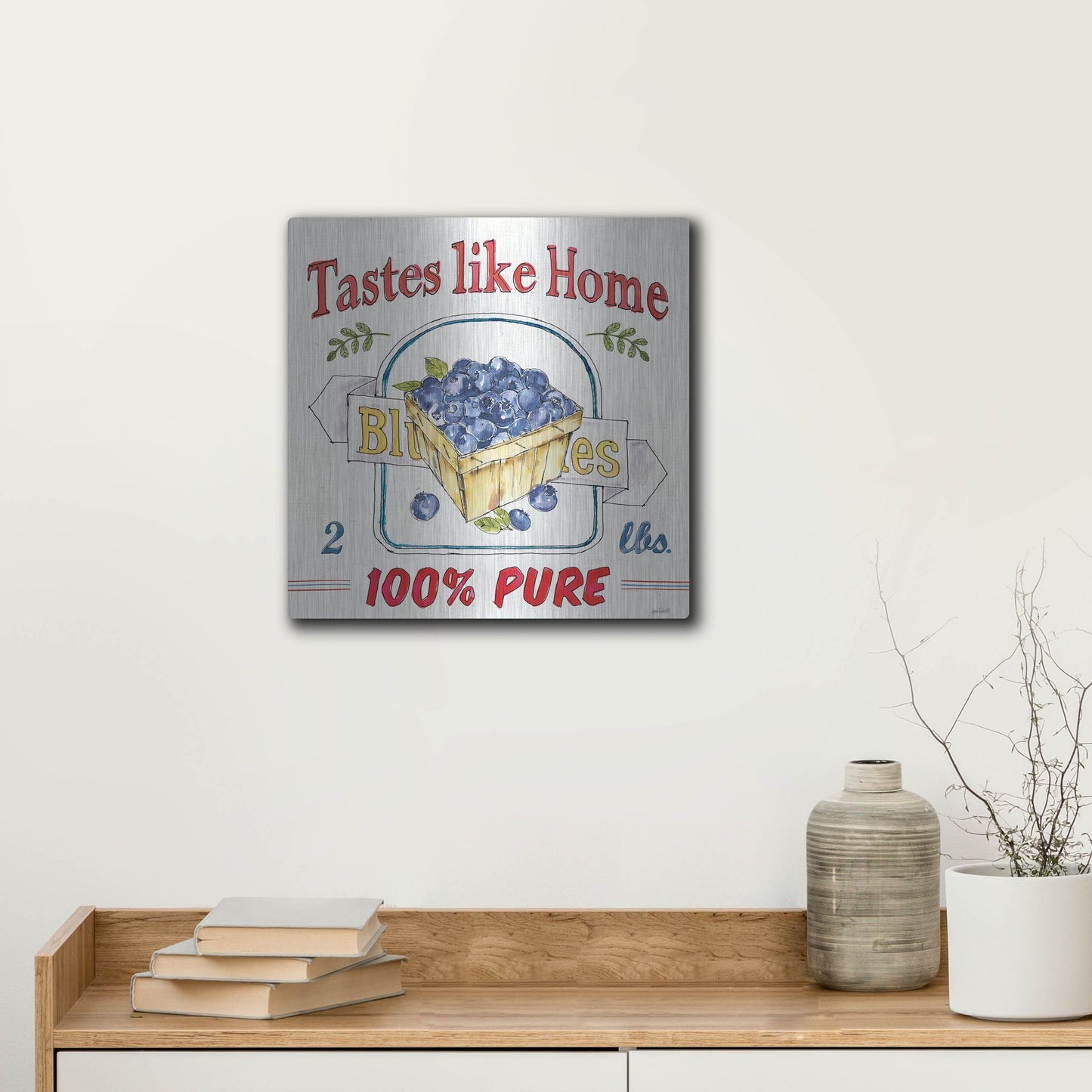 Luxe Metal Art 'Fruit Stand IV' by Anne Tavoletti, Metal Wall Art,12x12