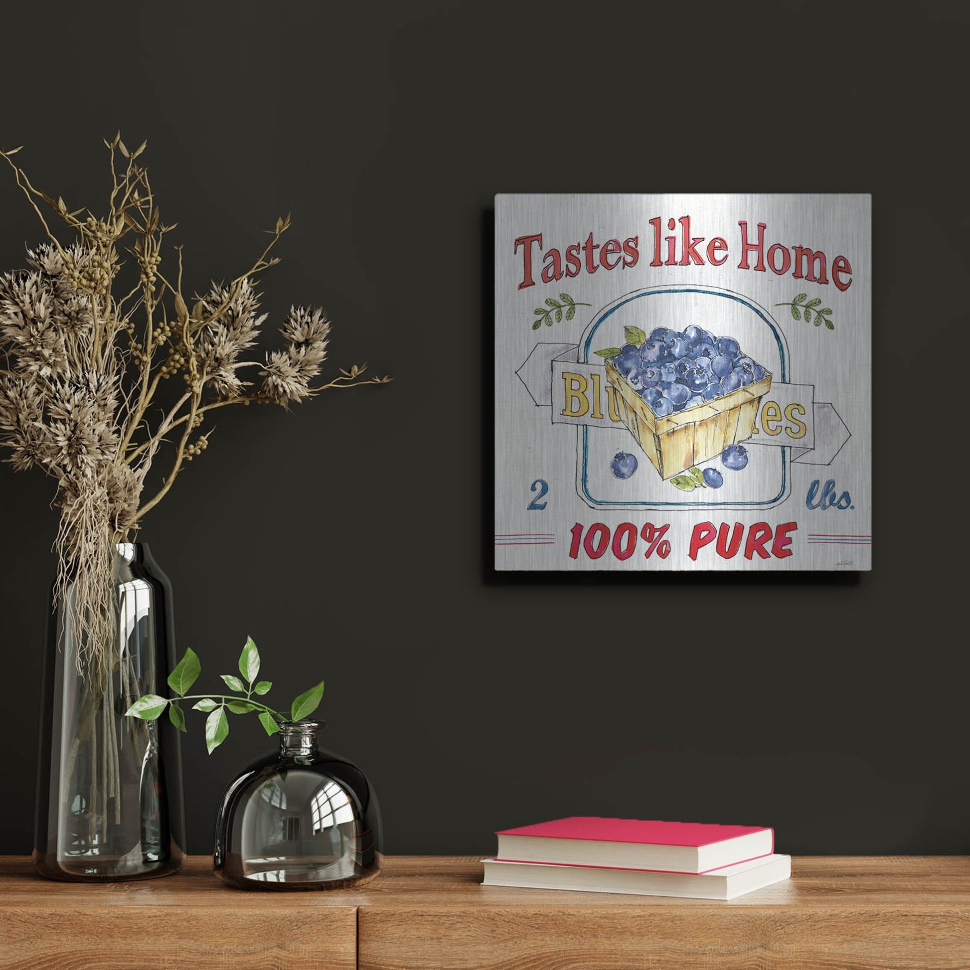 Luxe Metal Art 'Fruit Stand IV' by Anne Tavoletti, Metal Wall Art,12x12