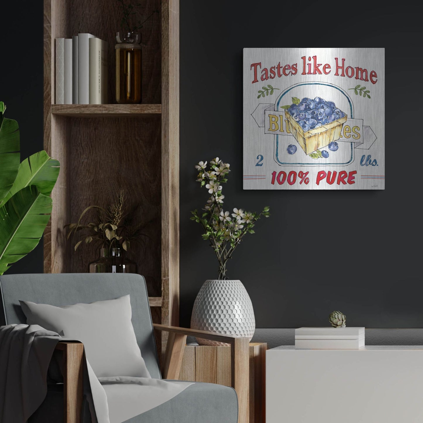 Luxe Metal Art 'Fruit Stand IV' by Anne Tavoletti, Metal Wall Art,24x24