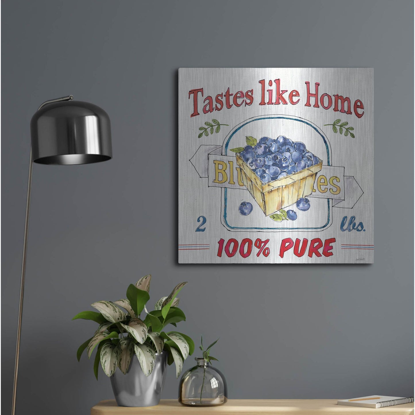 Luxe Metal Art 'Fruit Stand IV' by Anne Tavoletti, Metal Wall Art,24x24
