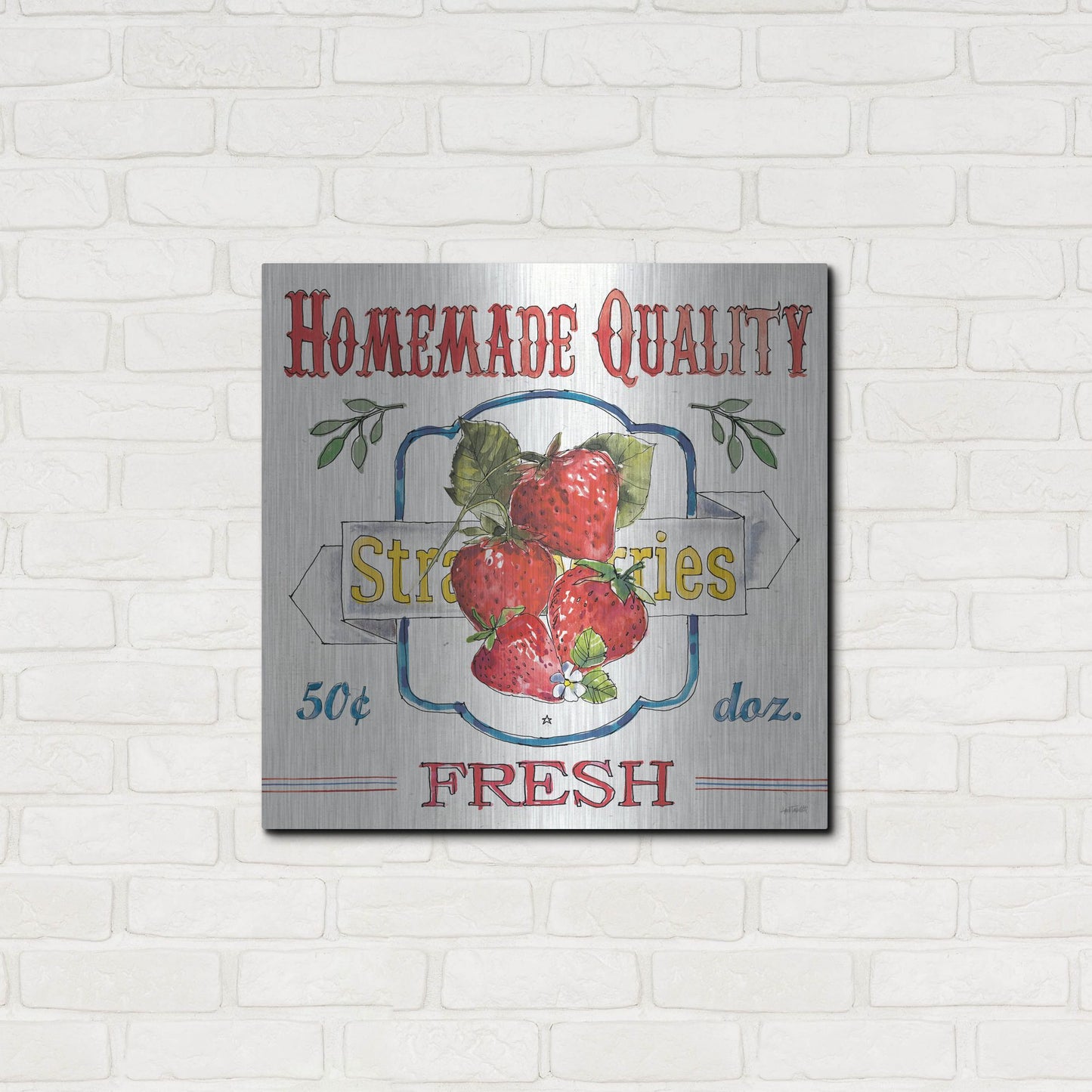 Luxe Metal Art 'Fruit Stand V' by Anne Tavoletti, Metal Wall Art,24x24