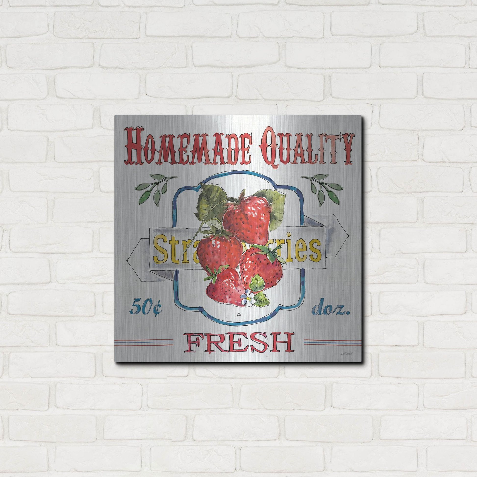Luxe Metal Art 'Fruit Stand V' by Anne Tavoletti, Metal Wall Art,24x24