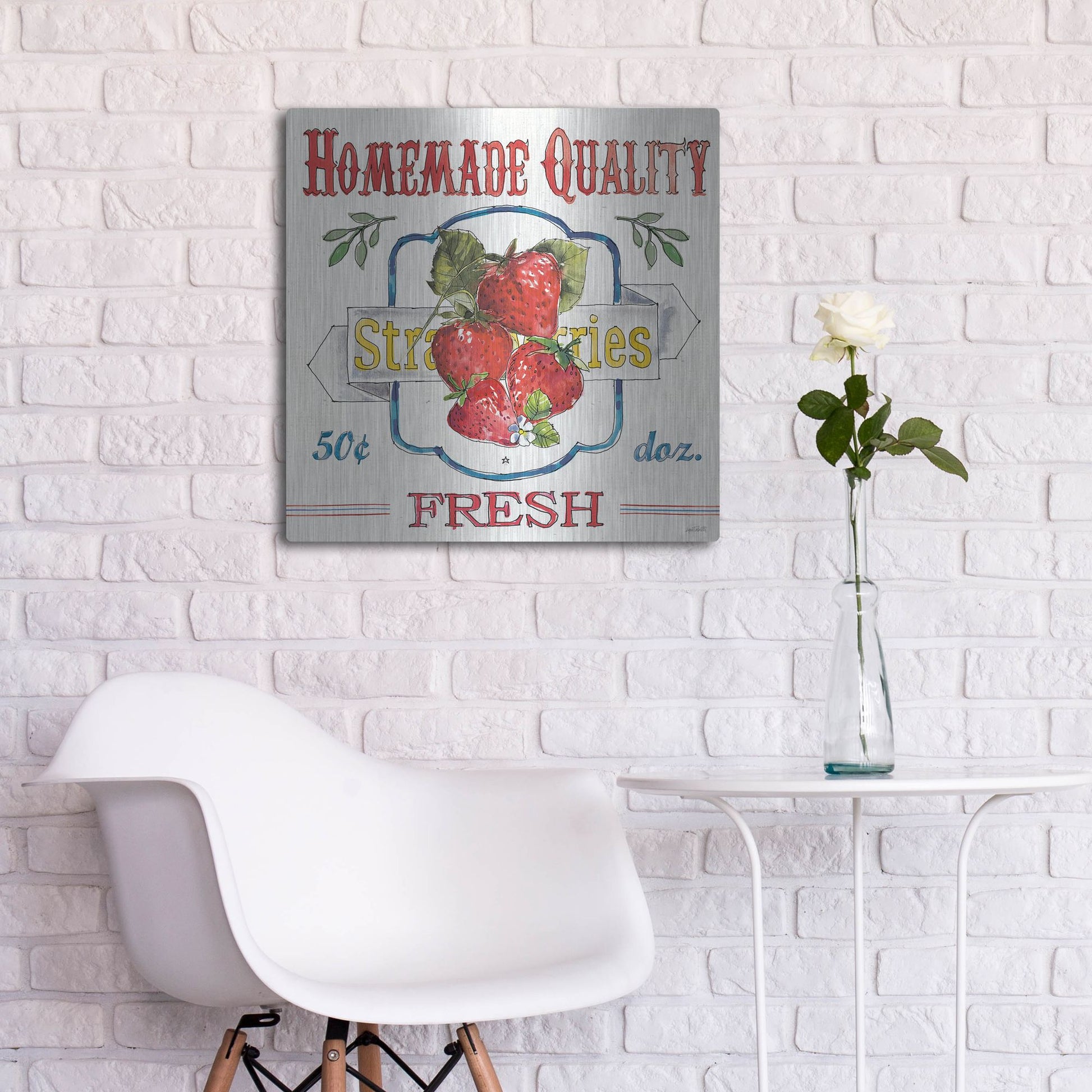 Luxe Metal Art 'Fruit Stand V' by Anne Tavoletti, Metal Wall Art,24x24