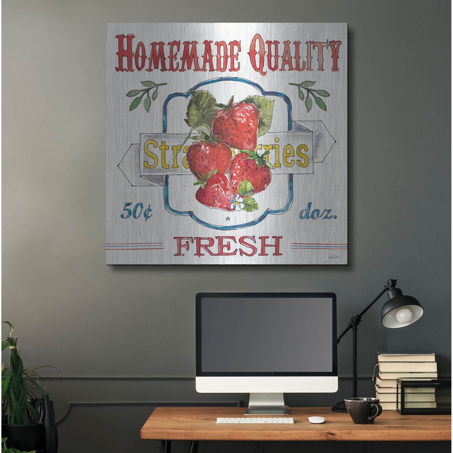 Luxe Metal Art 'Fruit Stand V' by Anne Tavoletti, Metal Wall Art,36x36
