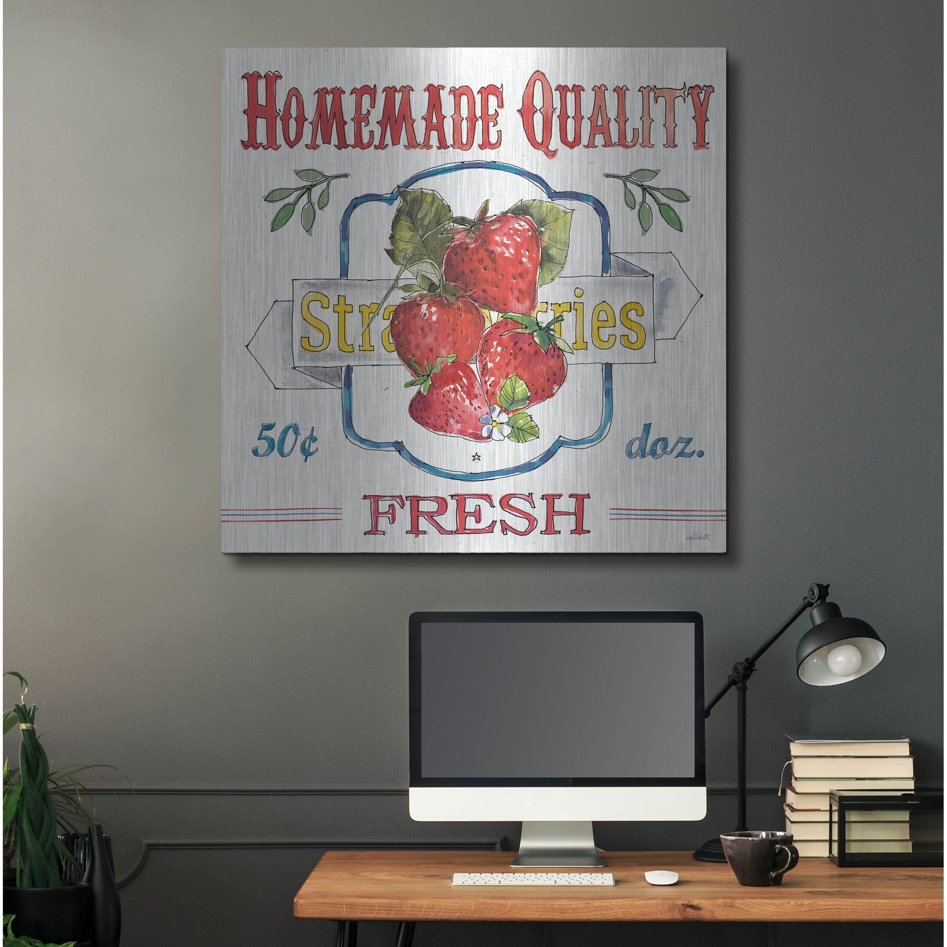Luxe Metal Art 'Fruit Stand V' by Anne Tavoletti, Metal Wall Art,36x36