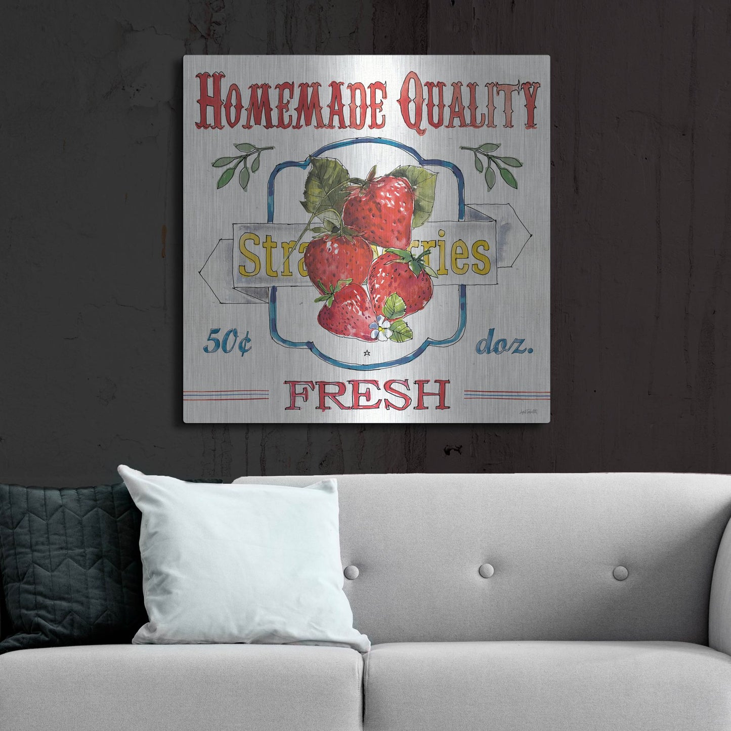 Luxe Metal Art 'Fruit Stand V' by Anne Tavoletti, Metal Wall Art,36x36
