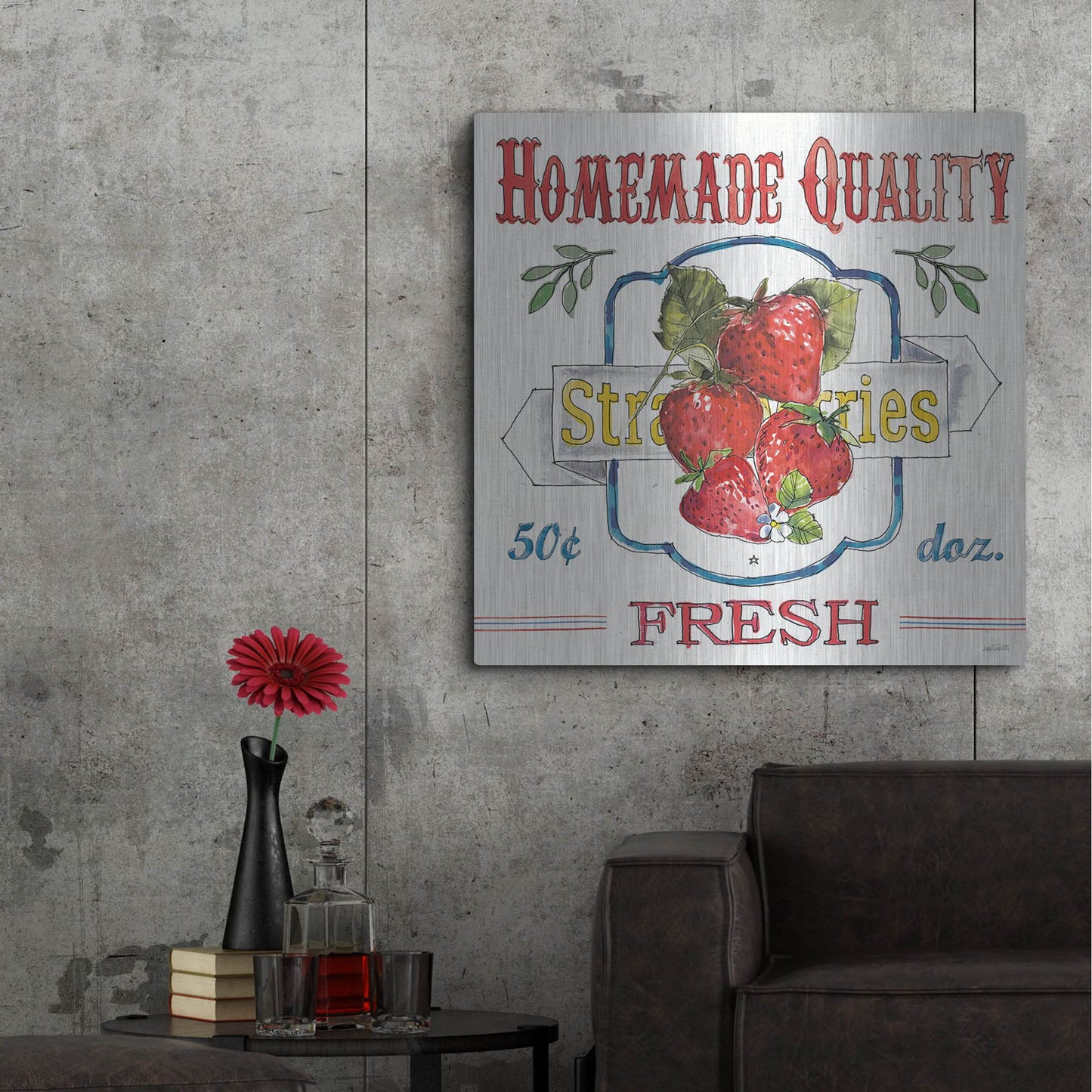 Luxe Metal Art 'Fruit Stand V' by Anne Tavoletti, Metal Wall Art,36x36