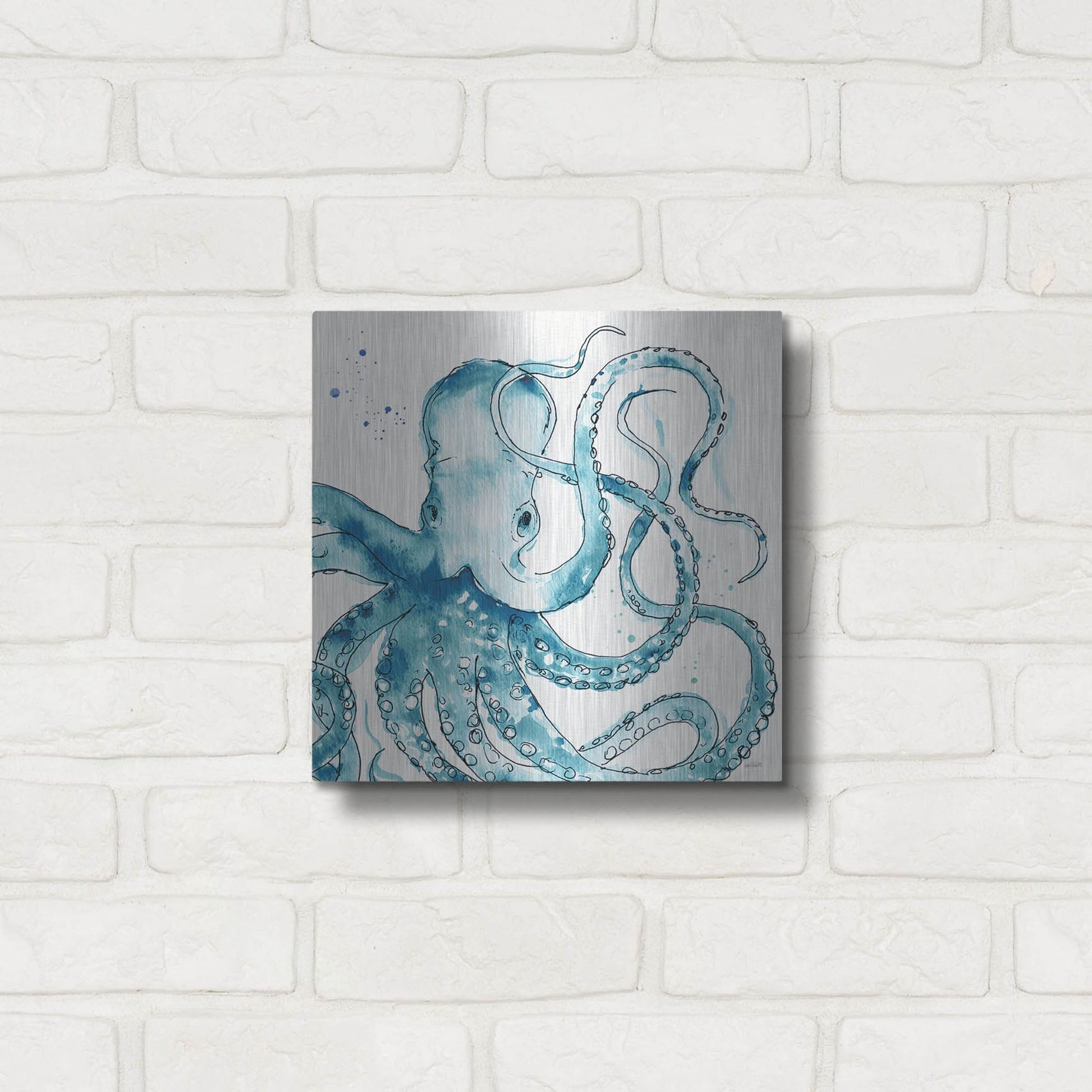 Luxe Metal Art 'Deep Sea VIII' by Anne Tavoletti, Metal Wall Art,12x12