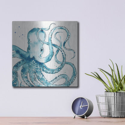 Luxe Metal Art 'Deep Sea VIII' by Anne Tavoletti, Metal Wall Art,12x12