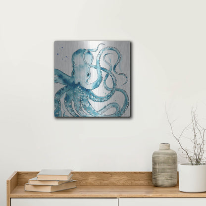 Luxe Metal Art 'Deep Sea VIII' by Anne Tavoletti, Metal Wall Art,12x12