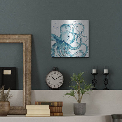 Luxe Metal Art 'Deep Sea VIII' by Anne Tavoletti, Metal Wall Art,12x12