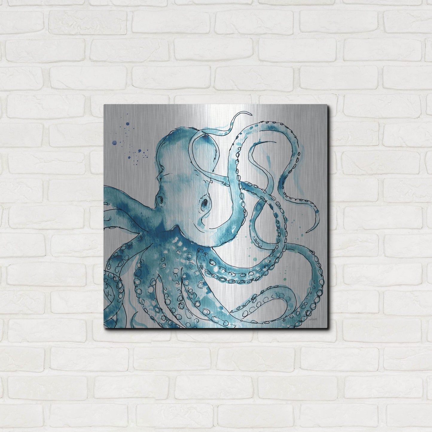 Luxe Metal Art 'Deep Sea VIII' by Anne Tavoletti, Metal Wall Art,24x24