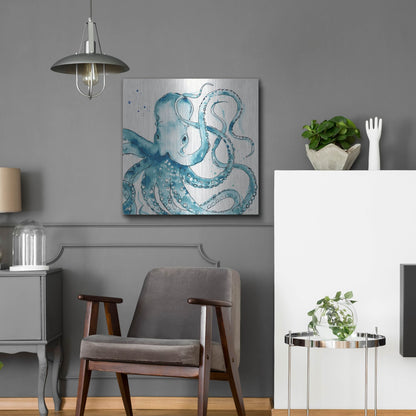 Luxe Metal Art 'Deep Sea VIII' by Anne Tavoletti, Metal Wall Art,24x24