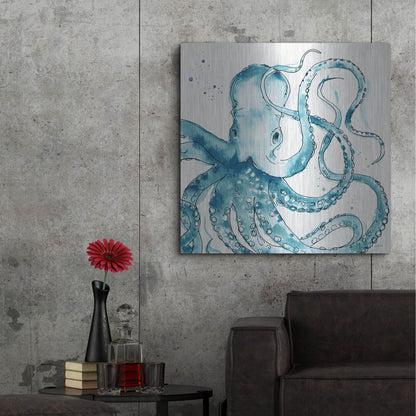 Luxe Metal Art 'Deep Sea VIII' by Anne Tavoletti, Metal Wall Art,36x36
