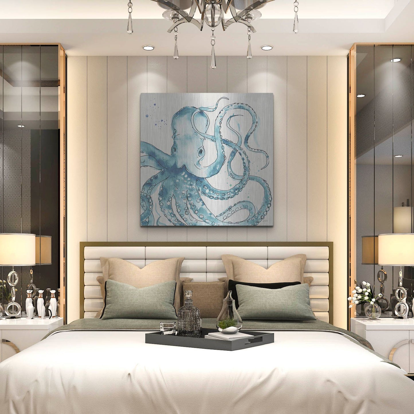 Luxe Metal Art 'Deep Sea VIII' by Anne Tavoletti, Metal Wall Art,36x36