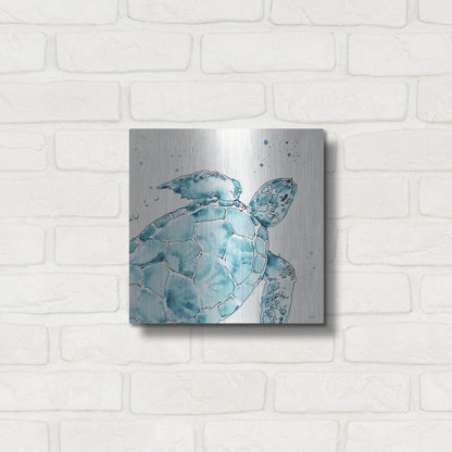 Luxe Metal Art 'Deep Sea IX' by Anne Tavoletti, Metal Wall Art,12x12