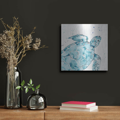 Luxe Metal Art 'Deep Sea IX' by Anne Tavoletti, Metal Wall Art,12x12