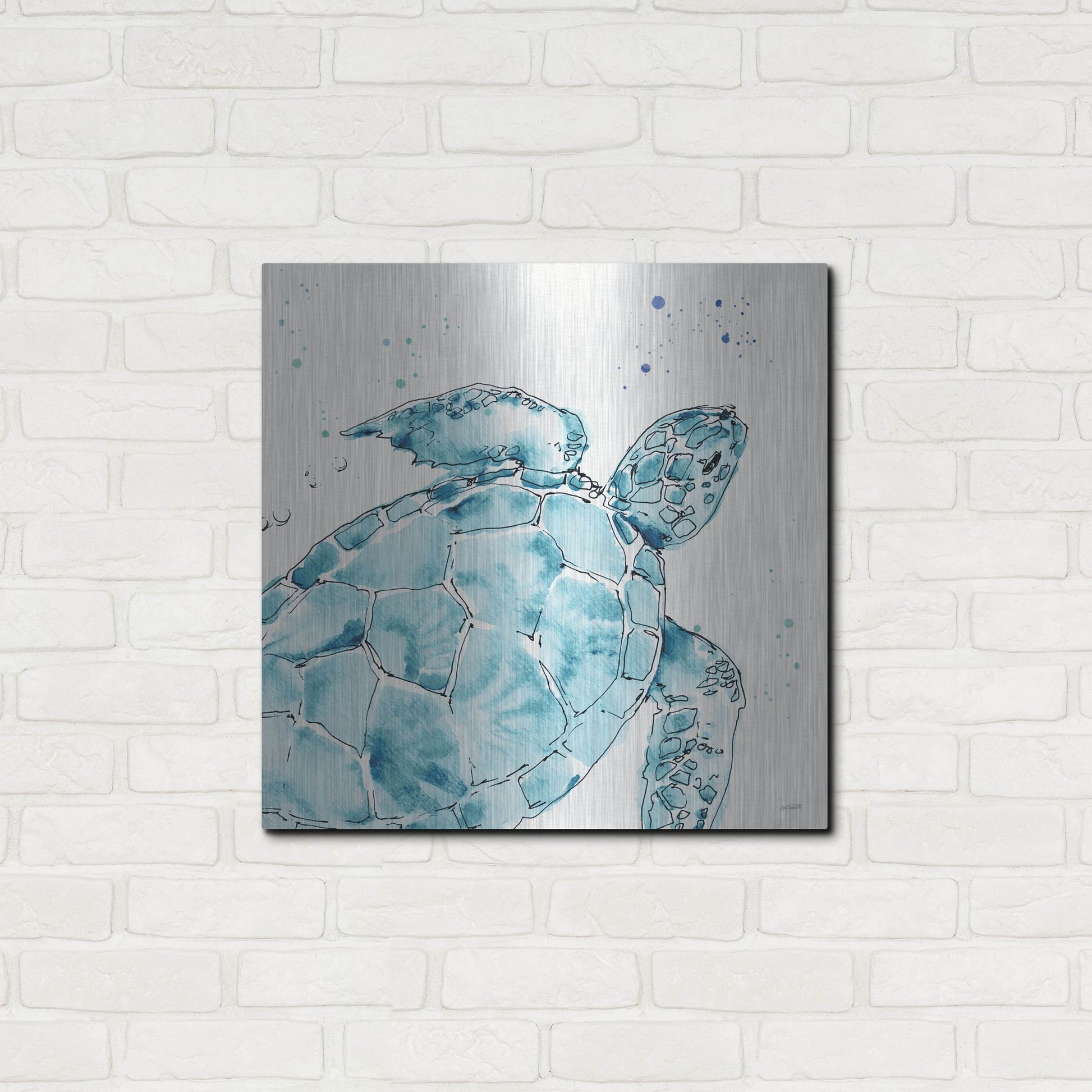 Luxe Metal Art 'Deep Sea IX' by Anne Tavoletti, Metal Wall Art,24x24