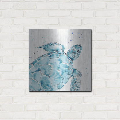 Luxe Metal Art 'Deep Sea IX' by Anne Tavoletti, Metal Wall Art,24x24