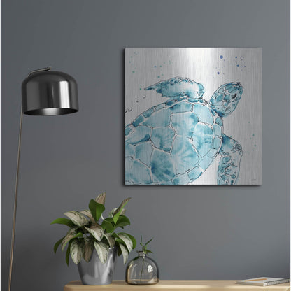 Luxe Metal Art 'Deep Sea IX' by Anne Tavoletti, Metal Wall Art,24x24