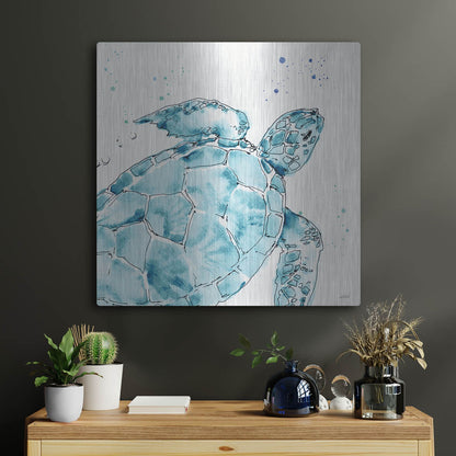 Luxe Metal Art 'Deep Sea IX' by Anne Tavoletti, Metal Wall Art,24x24